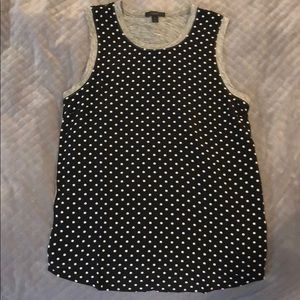 J Crew polka dot silk and cotton tank